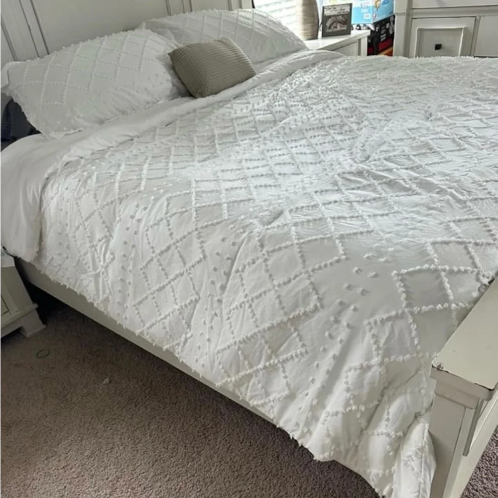 White Boho Comforter Set